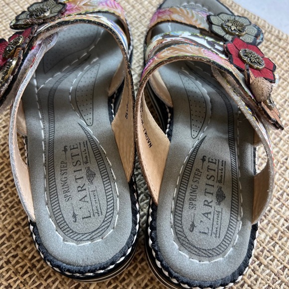 LArtiste Spring Step Naomi Monarch Butterfly Floral Platform Sandals Size 37‎ - Picture 2 of 9